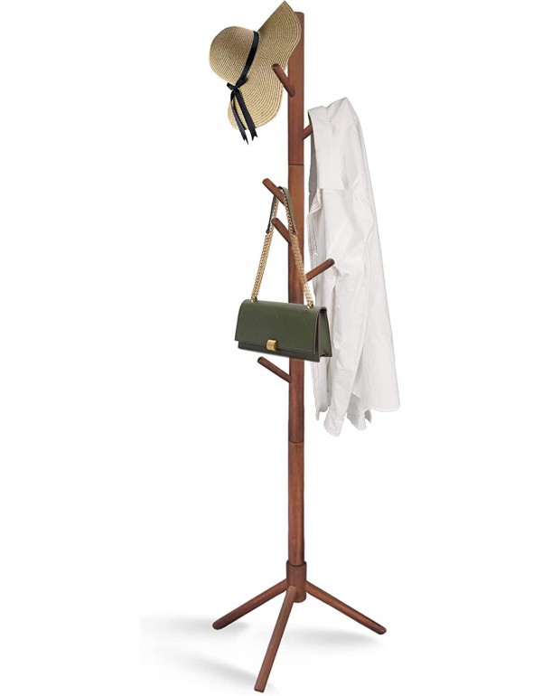 Z&L HOUSE Coat Rack Freestanding, Natural Solid Wooden Coat Tree, 8 Hooks And Adjustable Height Floor Hanger, Used In The Bedroom Living Room Office To Hang Clothes, Hats, Bags