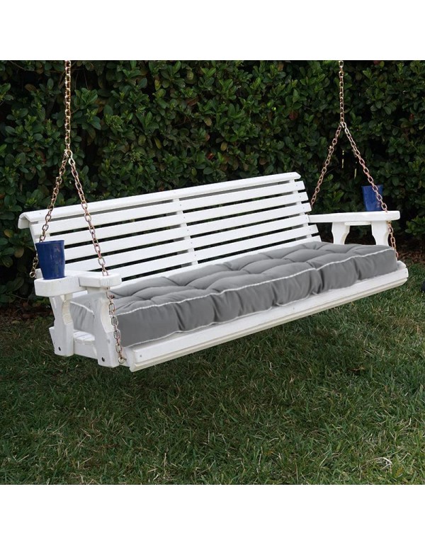  3 Seat 57 Inches Outdoor Porch Swing Cushions,Water-Resistant Tufted Patio Swing Cushions Replacement,Gray