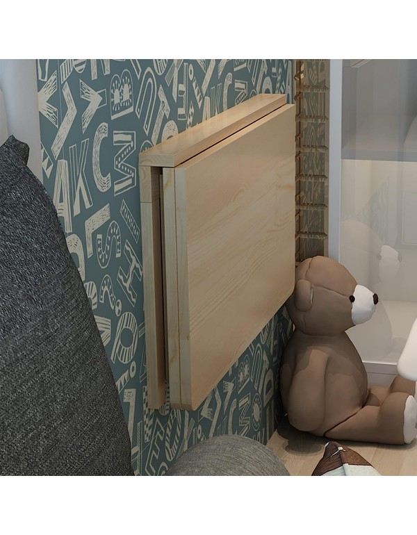 (29.5" Lx19.6 W) Wall Mounted Folding Table, Wall Mounted Fold Down Desk, Wood Space Saving Furniture, for Dining, Room, Study, Kitchen, Bathroom or Laundry Room