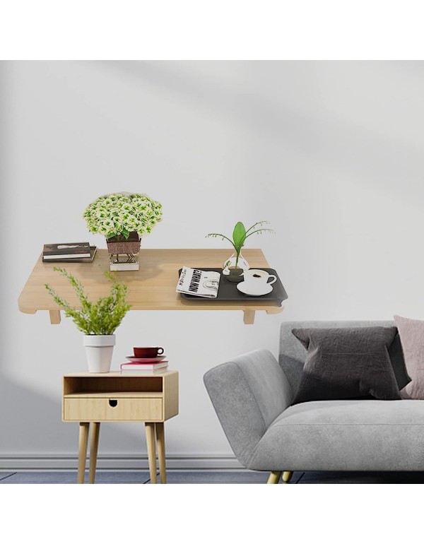 (29.5" Lx19.6 W) Wall Mounted Folding Table, Wall Mounted Fold Down Desk, Wood Space Saving Furniture, for Dining, Room, Study, Kitchen, Bathroom or Laundry Room