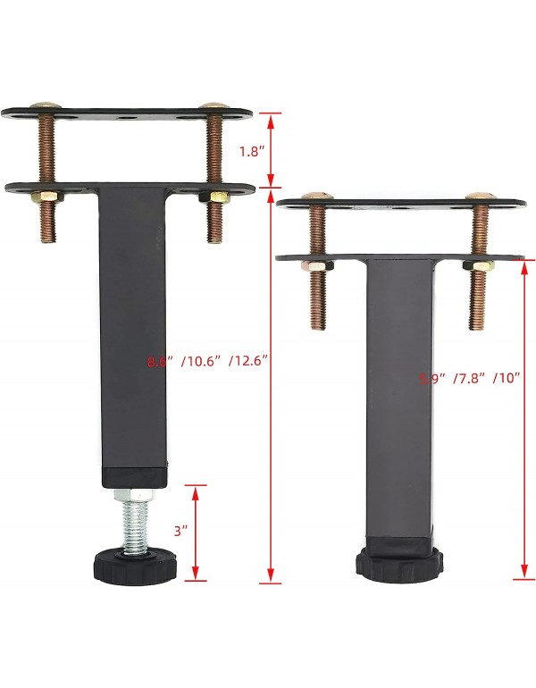 ruiru bro 4Pcs Adjustable Height Center Support Leg for Bed Frame, Steel Bed Frame or Wooden Bed Center Slat Support Leg, Sofa Furniture Cabinet Feet (Grey, Height:5.9 to 8.6 inch)