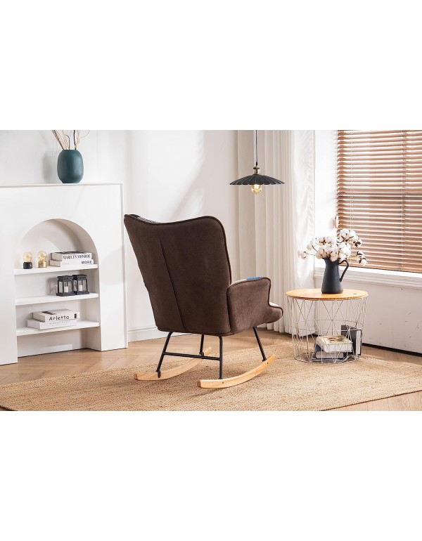 Devion Furniture Shaman Rocking Chair, Wood, Multi Color 26D x 31W x 37H in